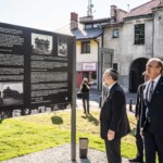 Gombin Rabbi and Mayor during the Gombin Marker unveling cermeony on June 9th, 2021 in Gąbin, Poland.